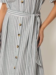 M&Co Blue Petite Stripe Shirt Dress - Image 4 of 5