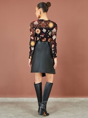 Yumi Black Cosmic Mesh Top - Image 5 of 5