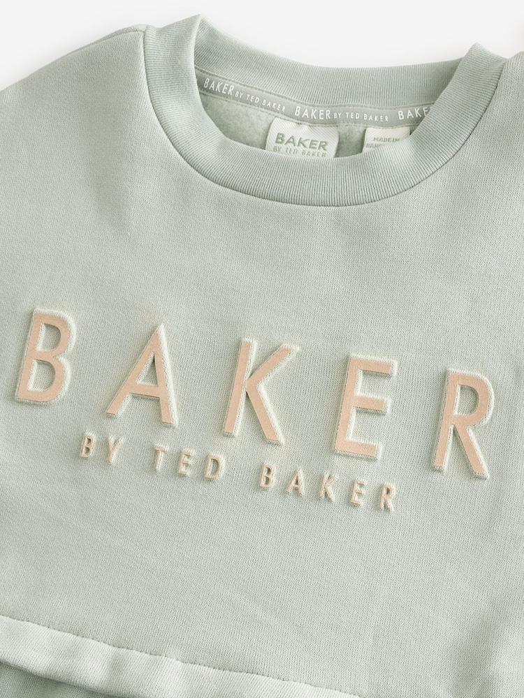 Baker by Ted Baker 100% Cotton Embossed Branded Sweat Dress - Image 10 of 11