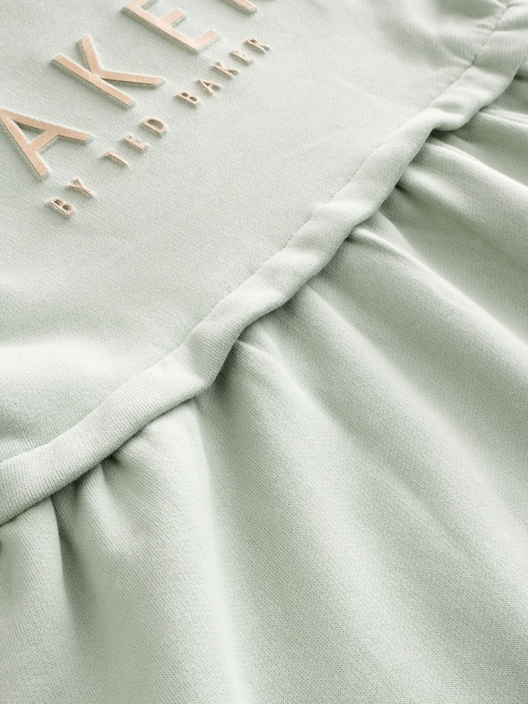 Sage zelena - Baker by Ted Baker 100% bombaž embossed z blagovno znamko pulover - Slika 11 iz 11