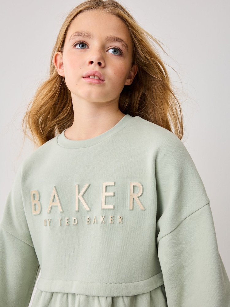 Baker by Ted Baker 100% Cotton Embossed Branded Sweat Dress - Image 3 of 11