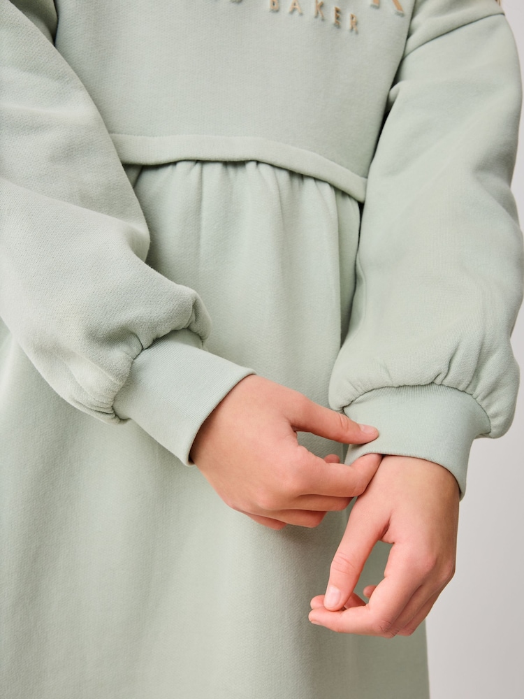 Baker by Ted Baker 100% Cotton Embossed Branded Sweat Dress - Image 5 of 11