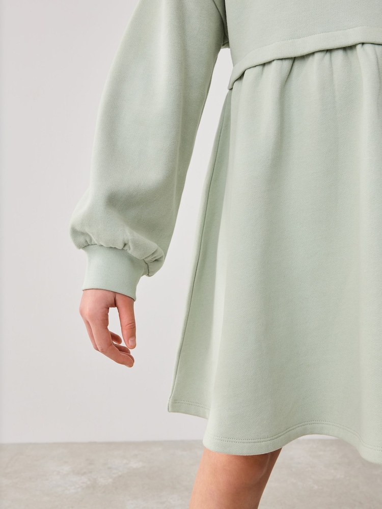 Baker by Ted Baker 100% Cotton Embossed Branded Sweat Dress - Image 6 of 11
