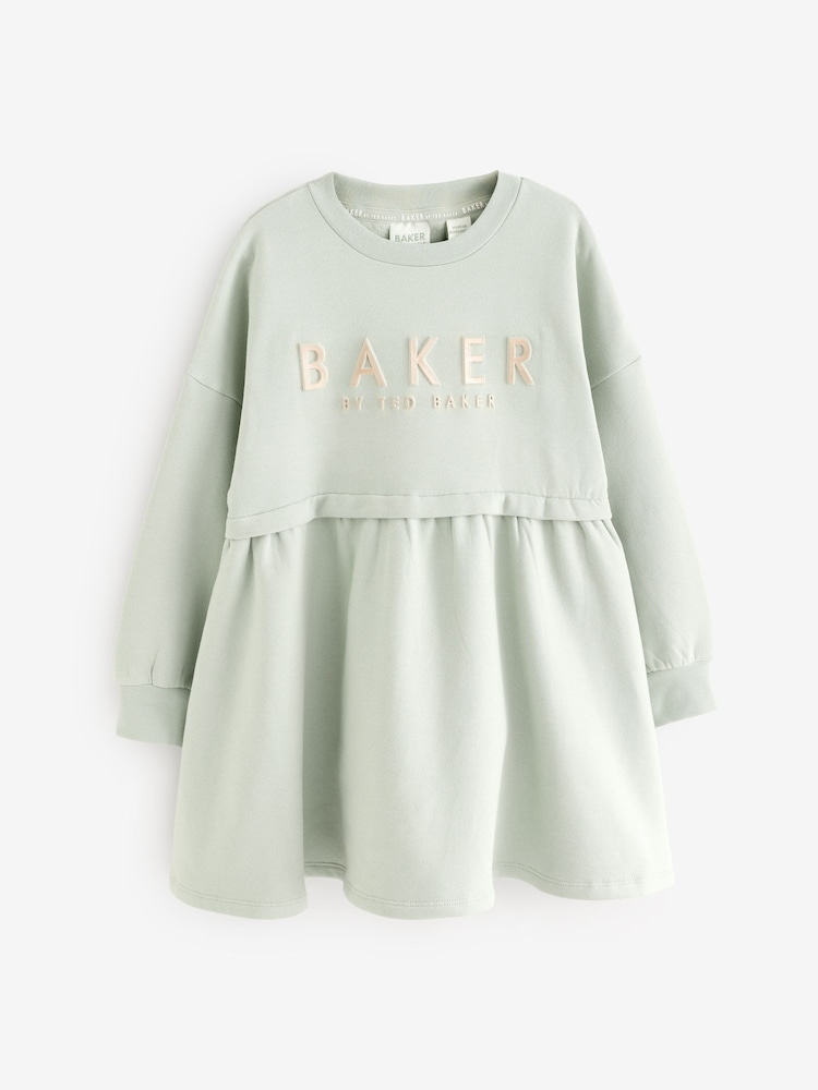 Baker by Ted Baker 100% Cotton Embossed Branded Sweat Dress - Image 7 of 11