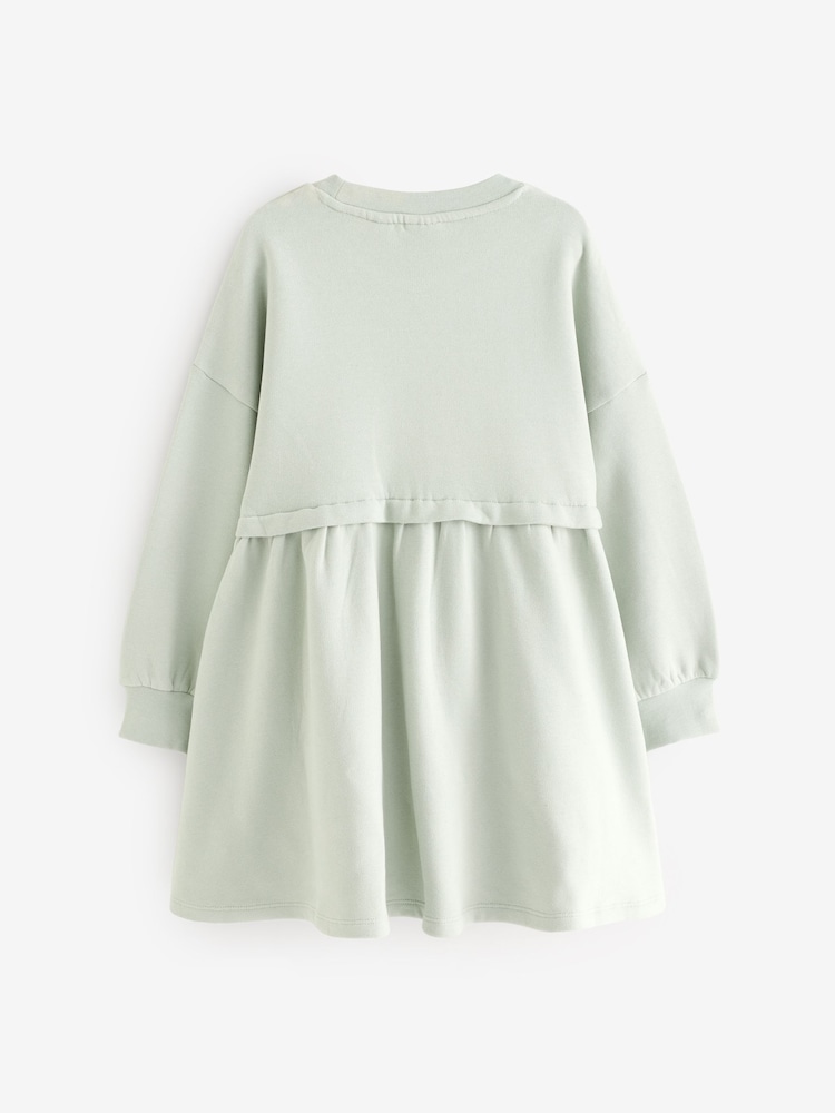 Baker by Ted Baker 100% Cotton Embossed Branded Sweat Dress - Image 8 of 11