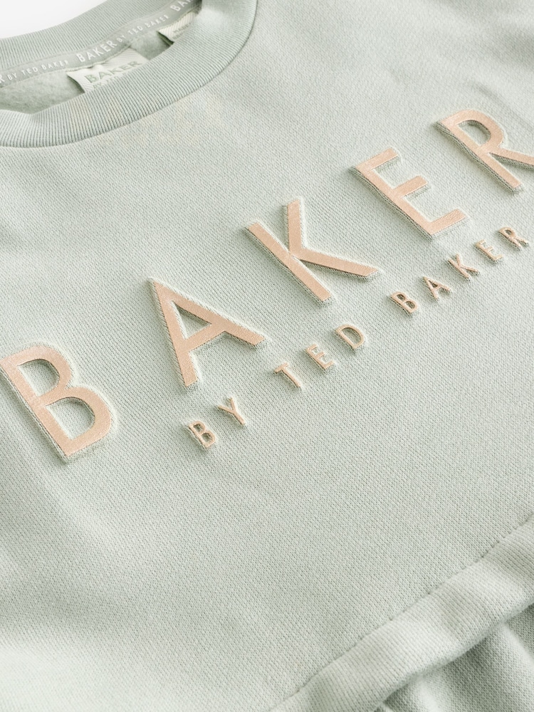 Baker by Ted Baker 100% Cotton Embossed Branded Sweat Dress - Image 9 of 11