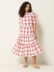 M&Co Cream Printed Tile Maxi Skirt - Image 1 of 5