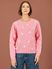 Rosa - Suéter holgado bordado de margaritas de Yumi - Imagen 1 de 5