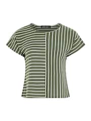 Yours Curve Green Limited 2 Way Stripe T-Shirt - Image 5 of 5