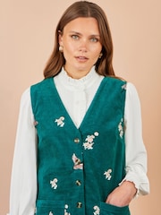 Blå - Yumi Crane Brodert Pinafore-kjole - Bilde 3 av 5