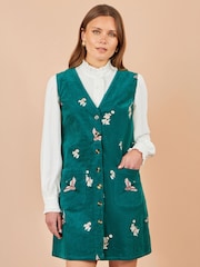Blå - Yumi Crane Brodert Pinafore-kjole - Bilde 4 av 5
