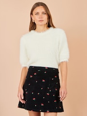Чорний - Yumi Embroidered Cord Mini Skirt - Image 4 of 5
