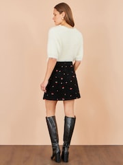 Чорний - Yumi Embroidered Cord Mini Skirt - Image 5 of 5