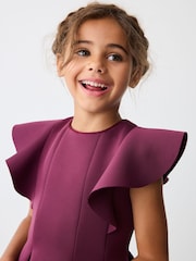 Baker by Ted Baker Plum Purple Floral Print Scuba Dress - Image 4 of 8
