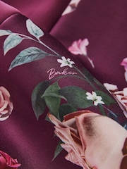Baker by Ted Baker Plum Purple Floral Print Scuba Dress - Image 8 of 8