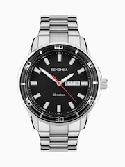 Sekonda Mens Midnight 44mm Analogue Silver Tone Watch With Case And Stainless Steel Bracelet With Black Dial - Image 2 of 6