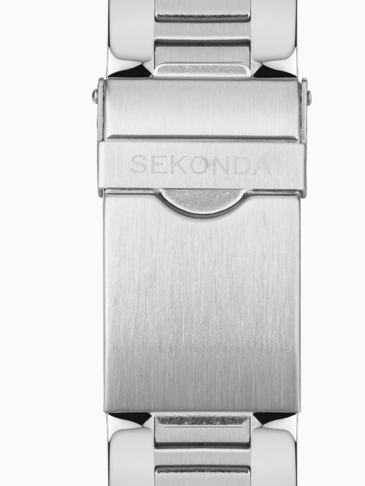Sekonda Mens Midnight 44mm Analogue Silver Tone Watch With Case And Stainless Steel Bracelet With Black Dial - Image 6 of 6