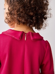 Baker by Ted Baker Red Satin Collar and Bow Dress - Image 5 of 10