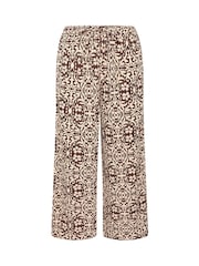 Yours Curve Brown Animal Print Limited Wide Leg Trousers - Image 5 of 6