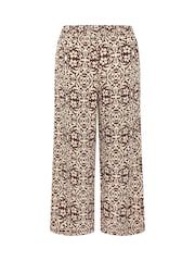Yours Curve Brown Animal Print Limited Wide Leg Trousers - Image 6 of 6