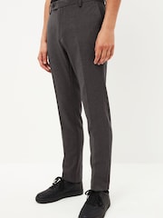 Grey Skinny Machine Washable Plain Front Smart Trousers - Image 3 of 7