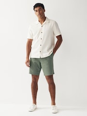 Sage Green Slim Fit Stretch Chinos Shorts - Image 2 of 8