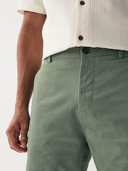 Sage Green Slim Fit Stretch Chinos Shorts - Image 4 of 8