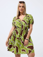 Yours Curve Green Limited Mini Dress - Image 1 of 5