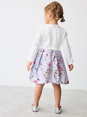 Baker by Ted Baker Mint Green Bird Floral Print Bow Satin Dress - Image 3 of 10