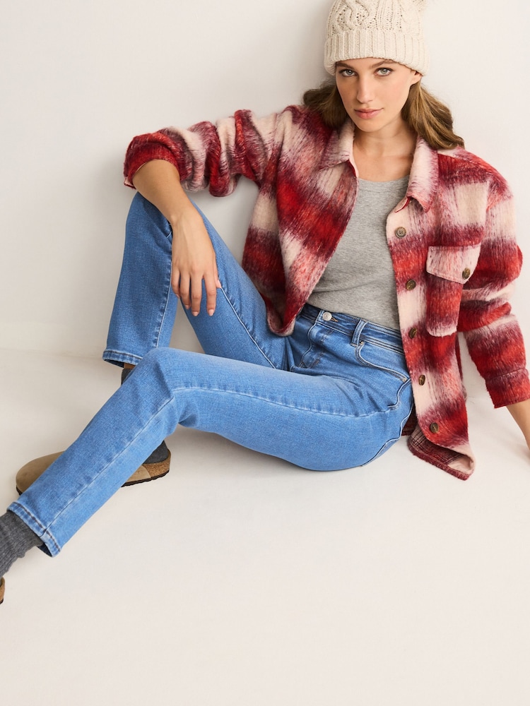 Mittelblau - Kuschelige gebürstete Slim Jeans - Bild 2 von 10 Mittelblau - Kuschelige gebürstete Slim Jeans - Bild 2 von 10