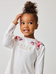 Baker by Ted Baker Neutral Floral Print Top And Leggings Set - Image 4 of 10