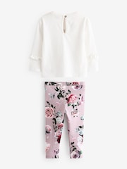 Baker by Ted Baker Neutral Floral Print Top And Leggings Set - Image 8 of 10