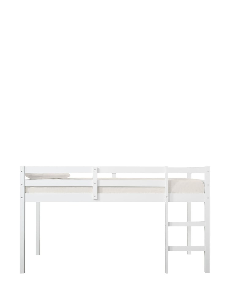 Aspire Furniture White Cove Midsleeper Wooden Children's Bed Frame with Memory Foam Mattress - Image 2 of 6