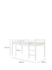 Aspire Furniture White Cove Midsleeper Wooden Children's Bed Frame with Memory Foam Mattress - Image 6 of 6