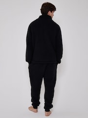 Loungeable Cosy Borg Fleece Quarter Zip and Joggers Lounge Set - Obraz 2 z 5