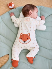 JoJo Maman Bébé Cream Fox Sleepsuit - Image 2 of 8