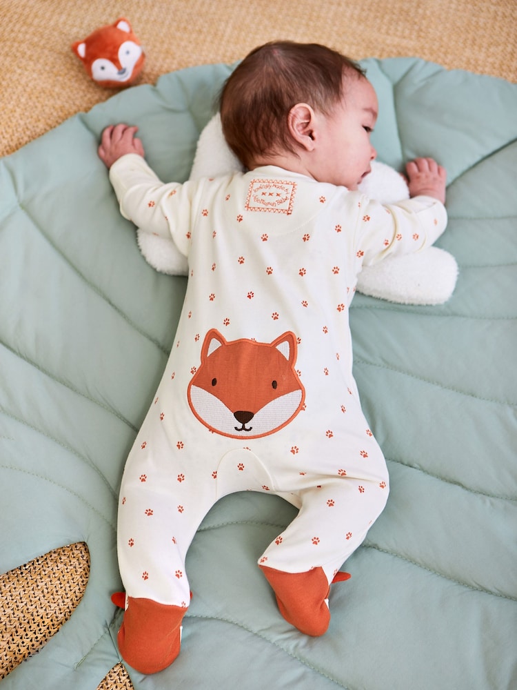 JoJo Maman Bébé Cream Fox Sleepsuit - Image 2 of 8