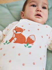 JoJo Maman Bébé Cream Fox Sleepsuit - Image 3 of 8