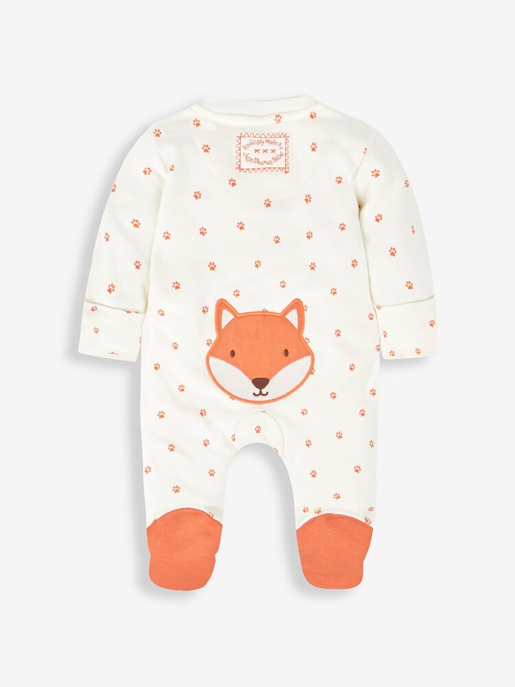 JoJo Maman Bébé Cream Fox Sleepsuit - Image 4 of 8