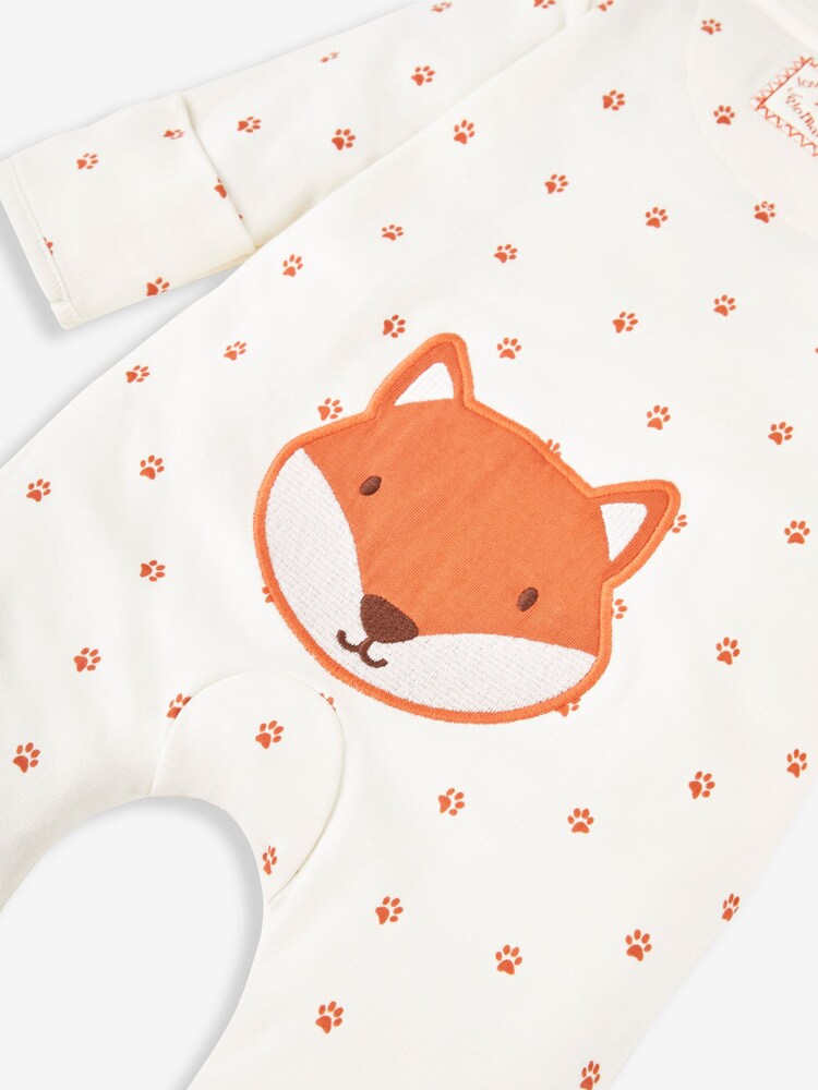 JoJo Maman Bébé Cream Fox Sleepsuit - Image 7 of 8