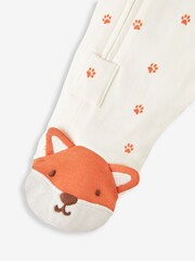 JoJo Maman Bébé Cream Fox Sleepsuit - Image 8 of 8