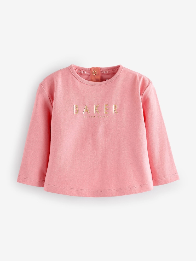 Baker by Ted Baker 2 Piece Pink Floral T-Shirt and Dungaree Set - Image 5 of 5