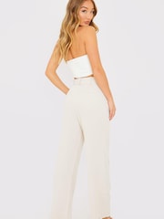 In The Style Cream Perrie Sian Relaxed Wide Leg Trousers - Image 3 of 4