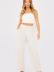 In The Style Cream Perrie Sian Relaxed Wide Leg Trousers - Image 4 of 4