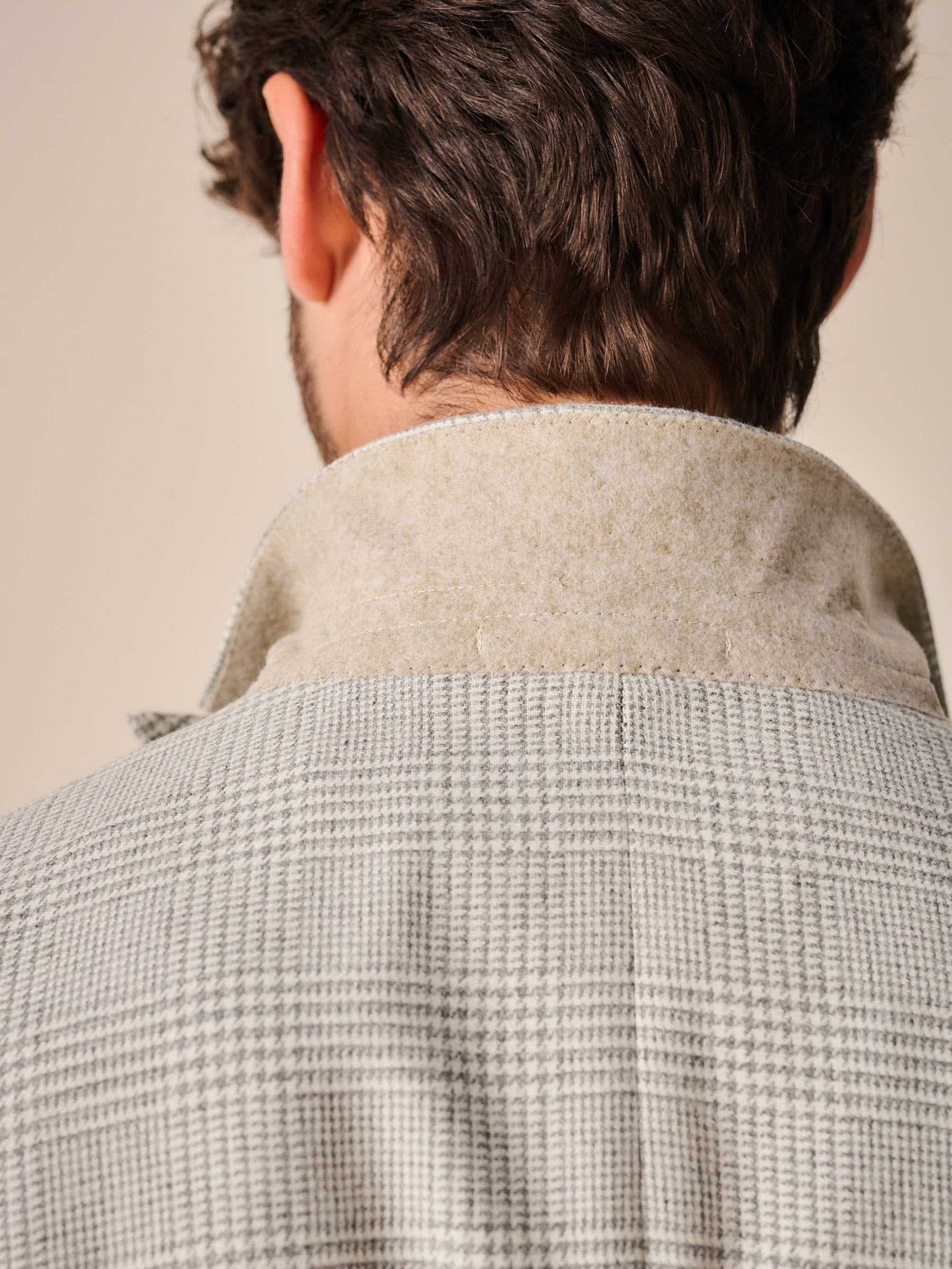 Buy Natural Slim Fit Italian Wool Blend Check Double Breasted Suit Jacket from Next Poland