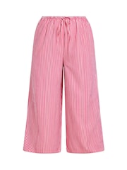 Yours Curve Pink Textured Wide Leg Stripe Trousers - Image 5 of 5
