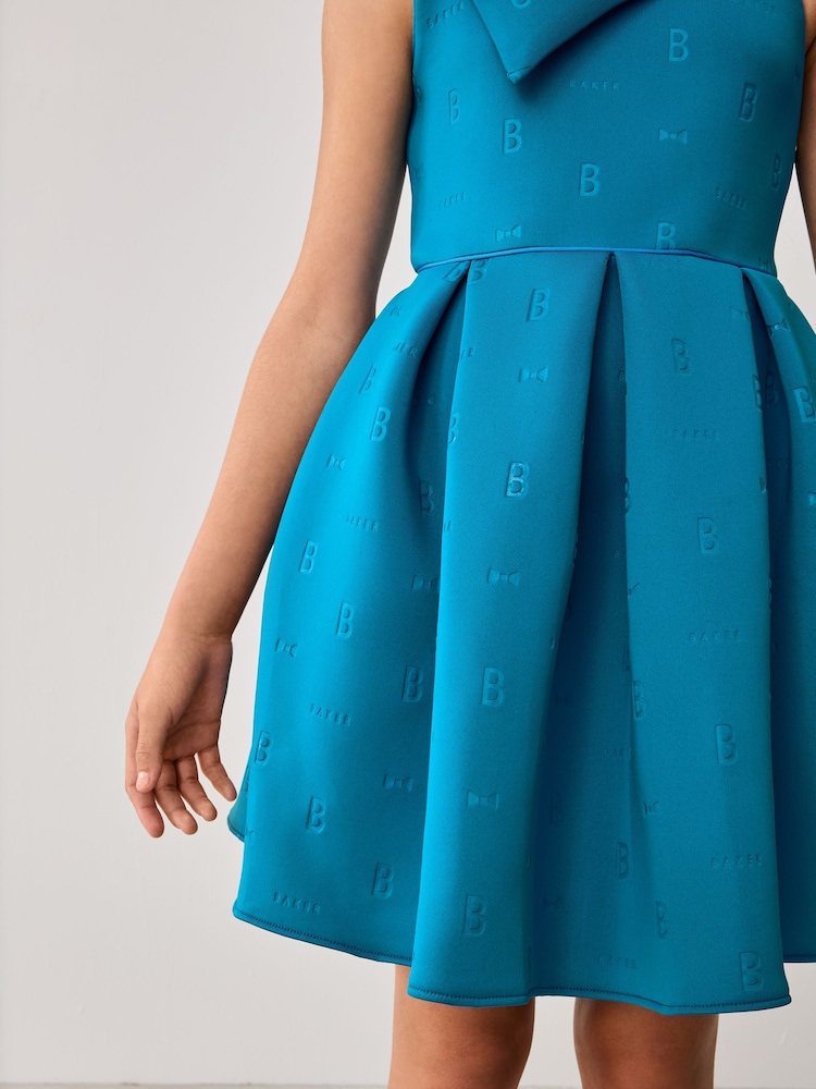 أزرق على أخضر أزرق - فستان سكوبا مطرّز بفيونكة من Baker by Ted Baker - Image 9 of 15
