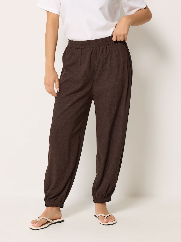 M&Co Brown Petite Balloon Trousers - Image 1 of 5 M&Co Brown Petite Balloon Trousers - Image 1 of 5