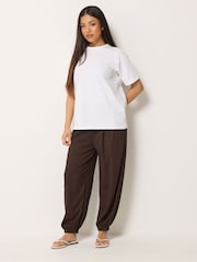 M&Co Brown Petite Balloon Trousers - Image 2 of 5