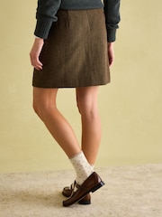 Joules Bramble Brown Tweed Skirt - Image 2 of 8